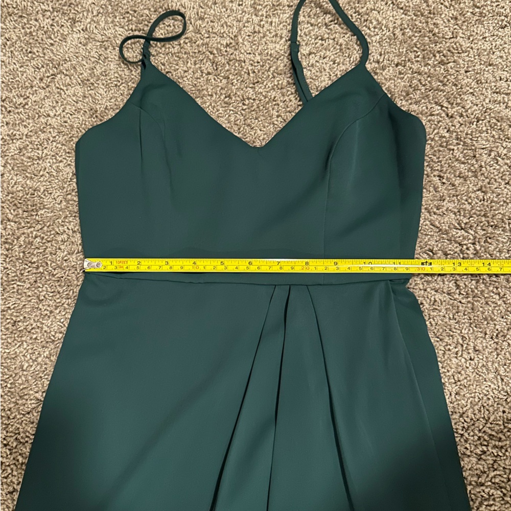 Lulu's Deep Green Midi Dress with Spaghetti Straps - Picture 4 of 7